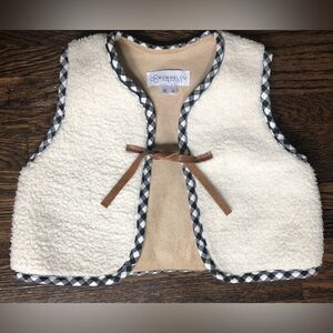 Bumbleou Handmade Sherpa Vest With Buffalo Pipping